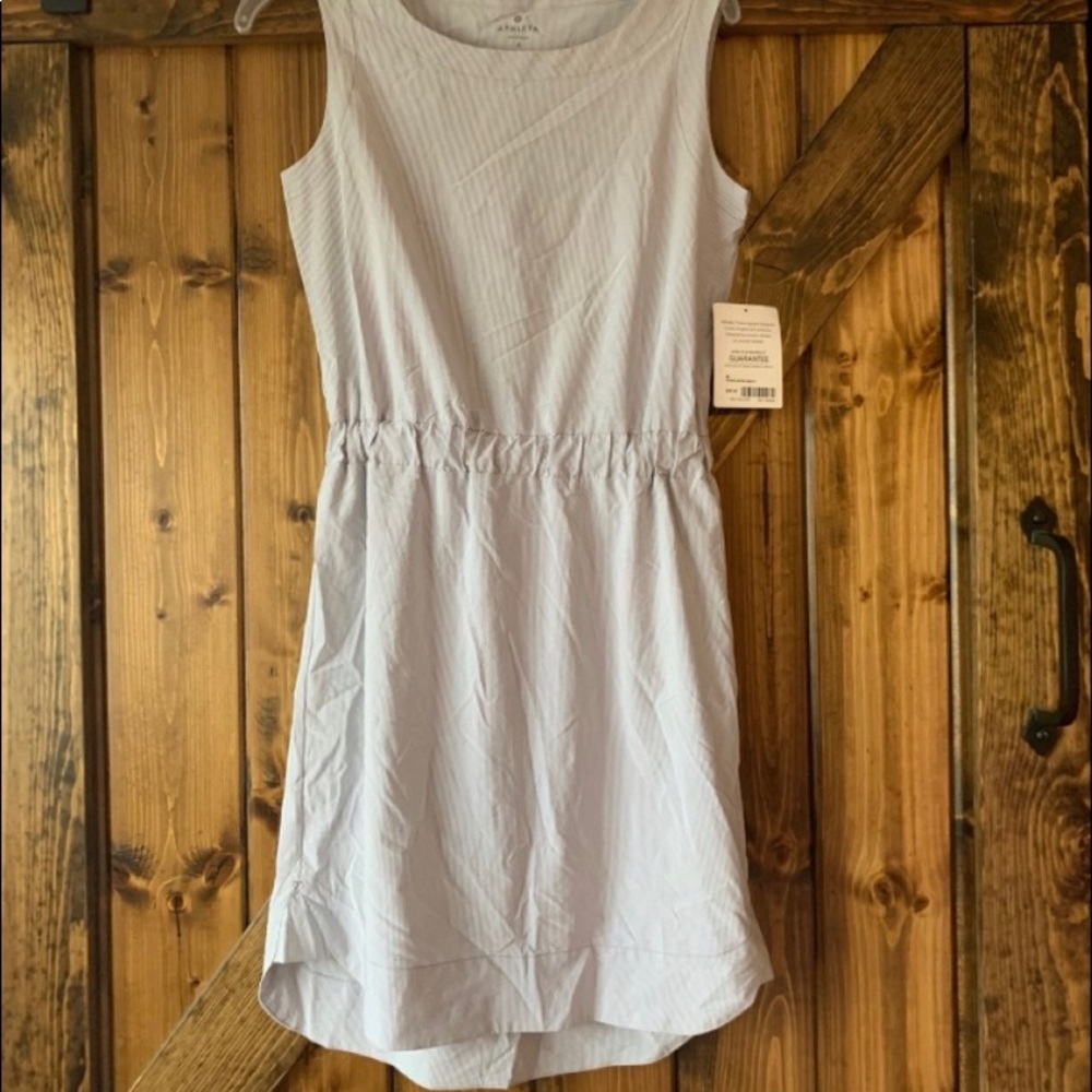 NWT Athleta Astra dress in navy stripe